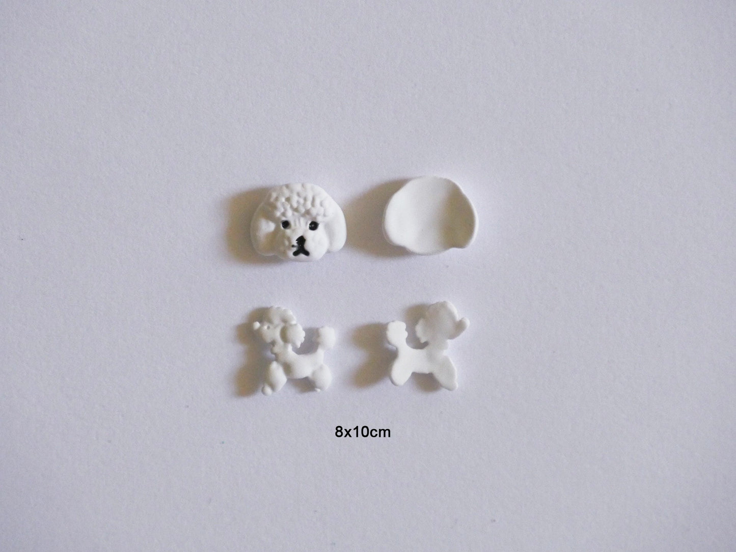 5pcs White Puddle Puppy Nail Studs