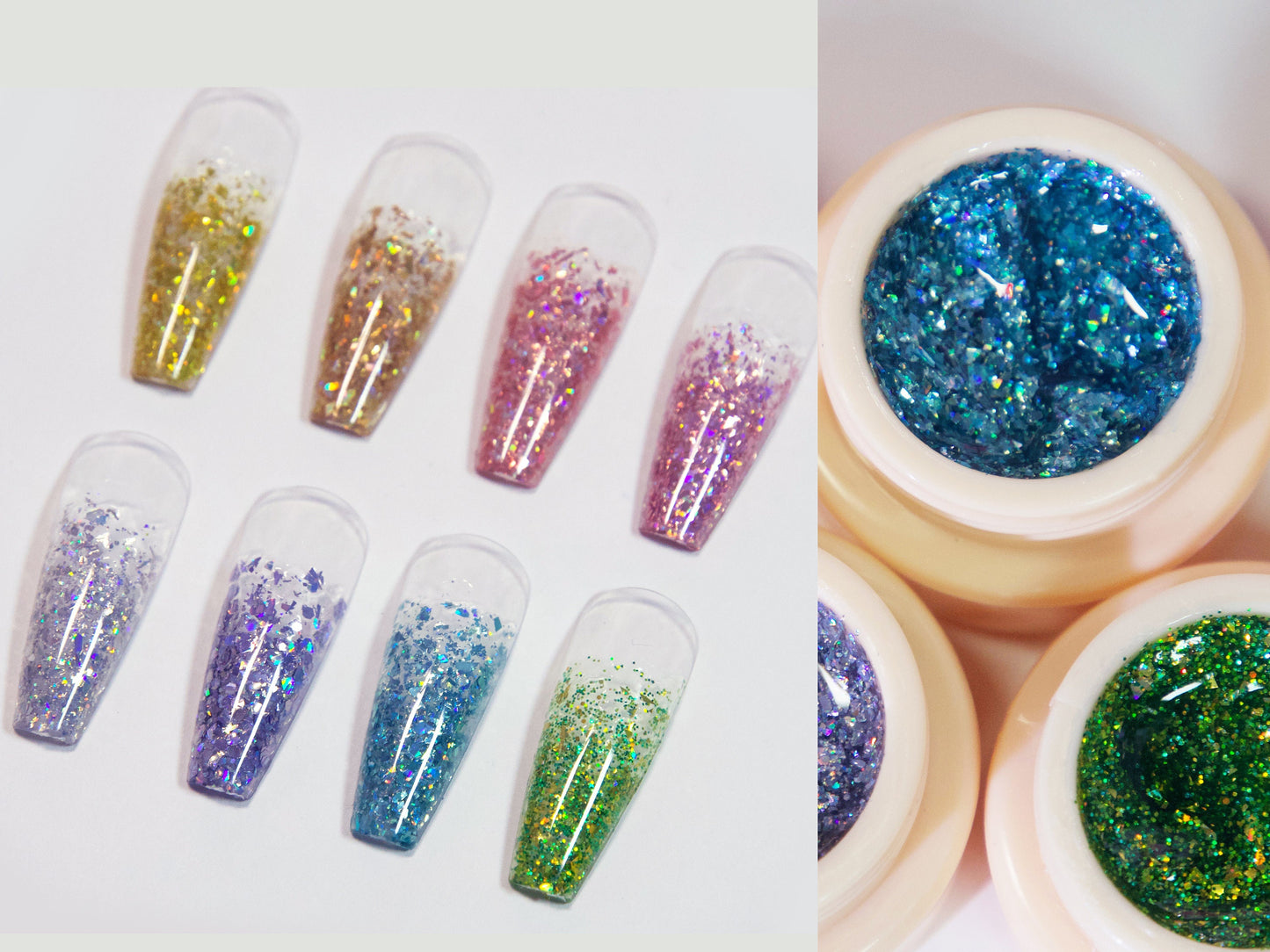 5g Chunky Halo Glitter Nail UV Gel/ High Density Sparkle Platinum Glittery Gel Polish/ Reflective Glitters Universal Gels Manicure Pedicure