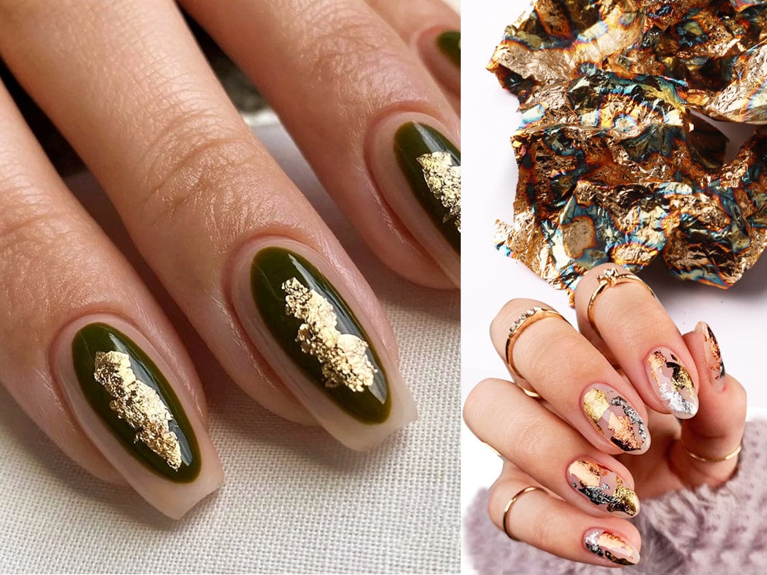 4 jar Gold foil paper nail art design supply/ nail foil flakes nail art/ gold foil silver foil cooper foil abalone shell Foil Chips