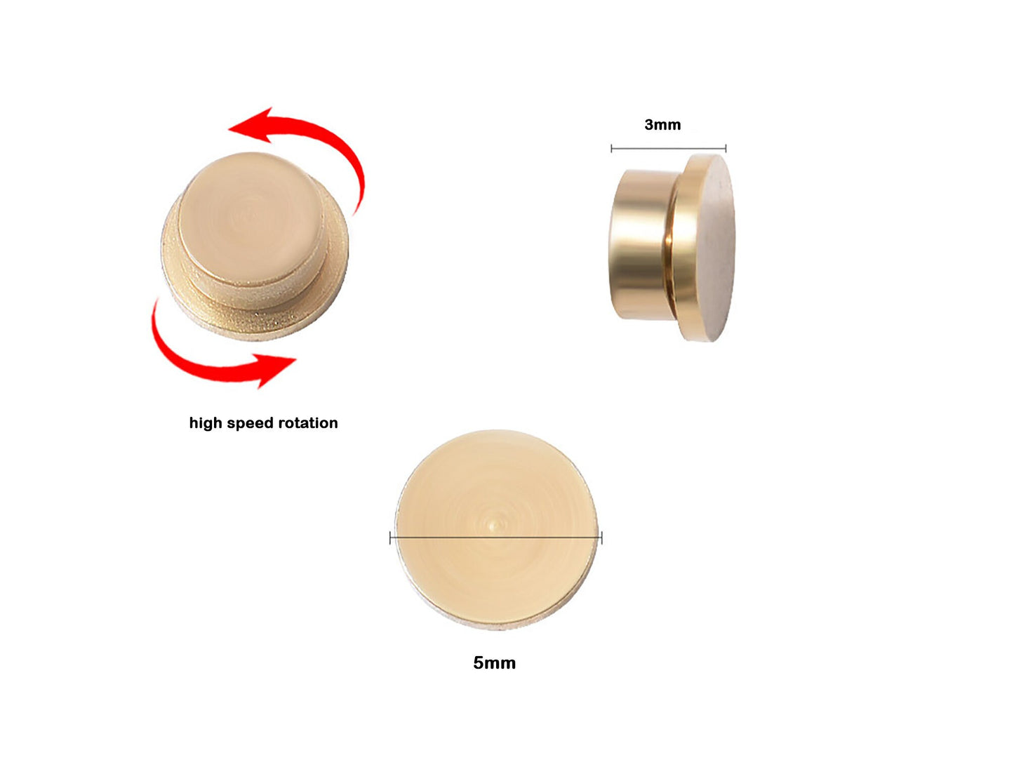 2pcs Brass Rotary Base Platform for Nails/ Fast Speed Rotating Spinner Plate/ Nail Jewelry Supply