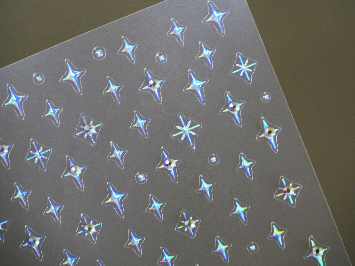 Gilding Silver Halo Crystals Stars Nail Stickers/ Twinkle, winkle, little Star Peel off Sticker/ Rhinestone Decals 4-pointed Star Nails