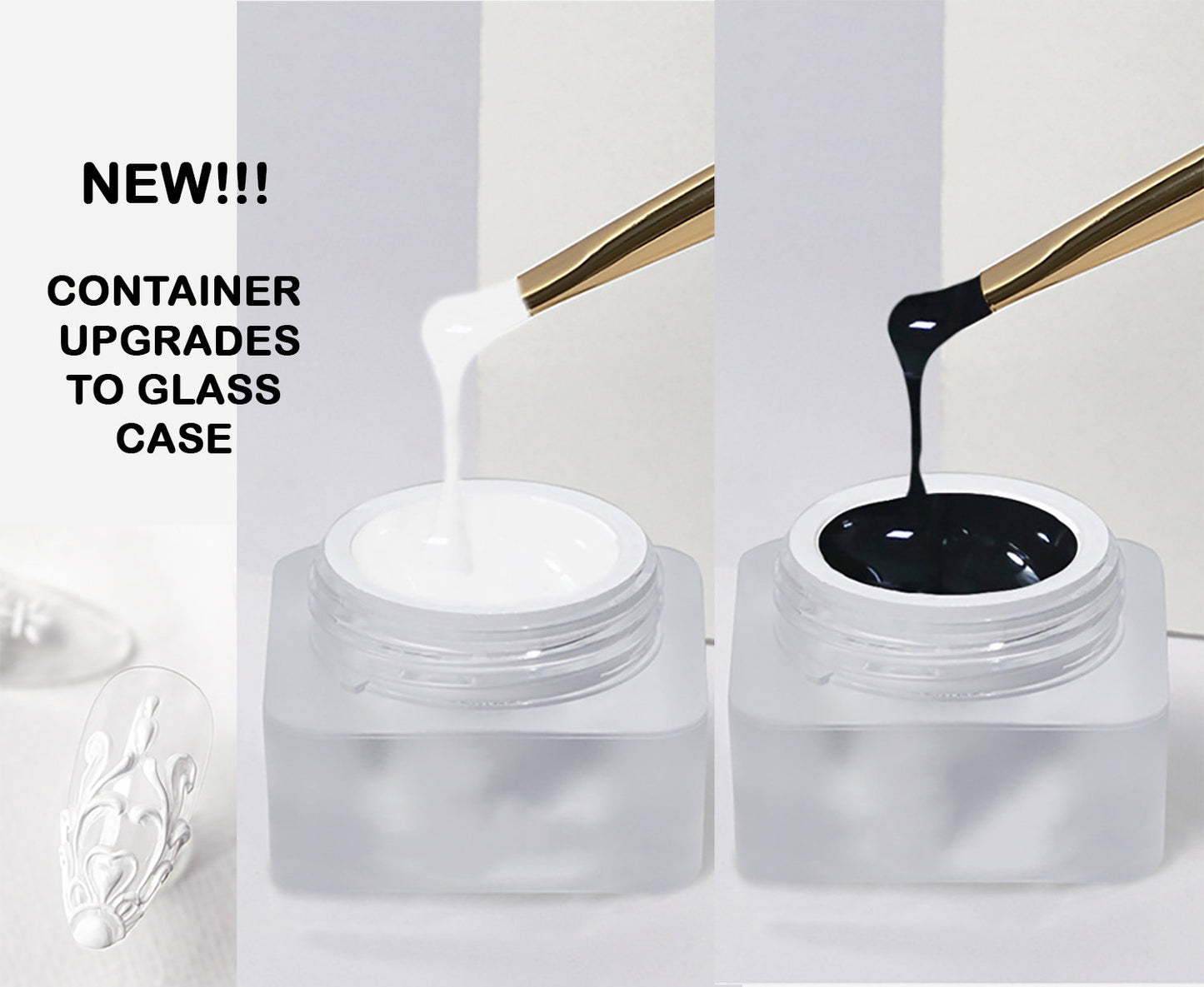 5g 3D Embossed UV Gel White & Black Graving UV/Led Gel in Container Embossing Nail Art Hand Painting Baroque Rococo Carve Patterns Supply
