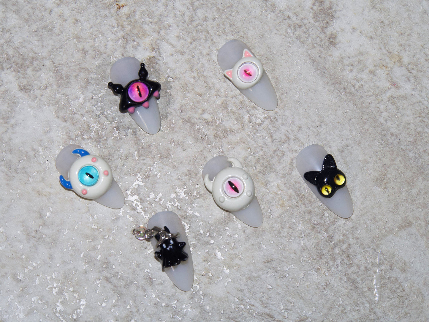 Cartoon Monster Cat Eyes Nail Decals