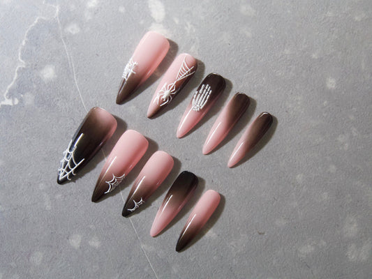 Black Pink Ombre Gradient Customized Press on Nails