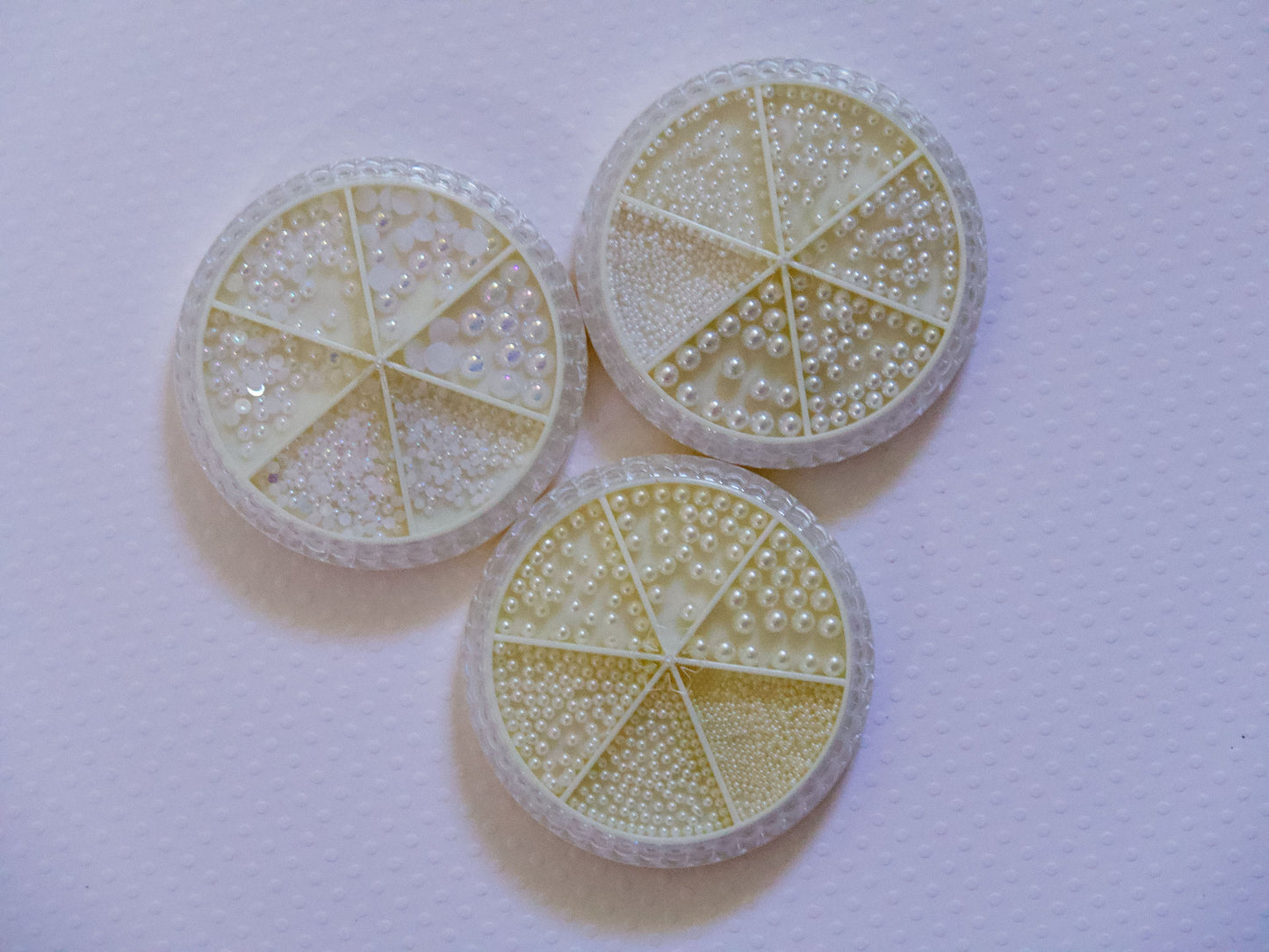 Very Tiny Round Pearls for Nail Decals/ 1mm -5mm Small White Artificial Pearls Beads Resin Crafts Supply/ Mixed Sized Pearl in Wheel Case