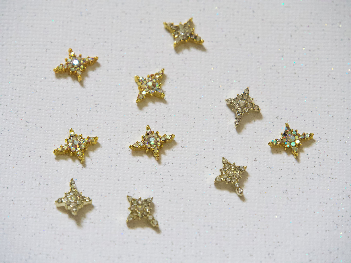 4 pcs Nighty sky moon and star nail decoration/Crystal moon star charm Nail DIY deco