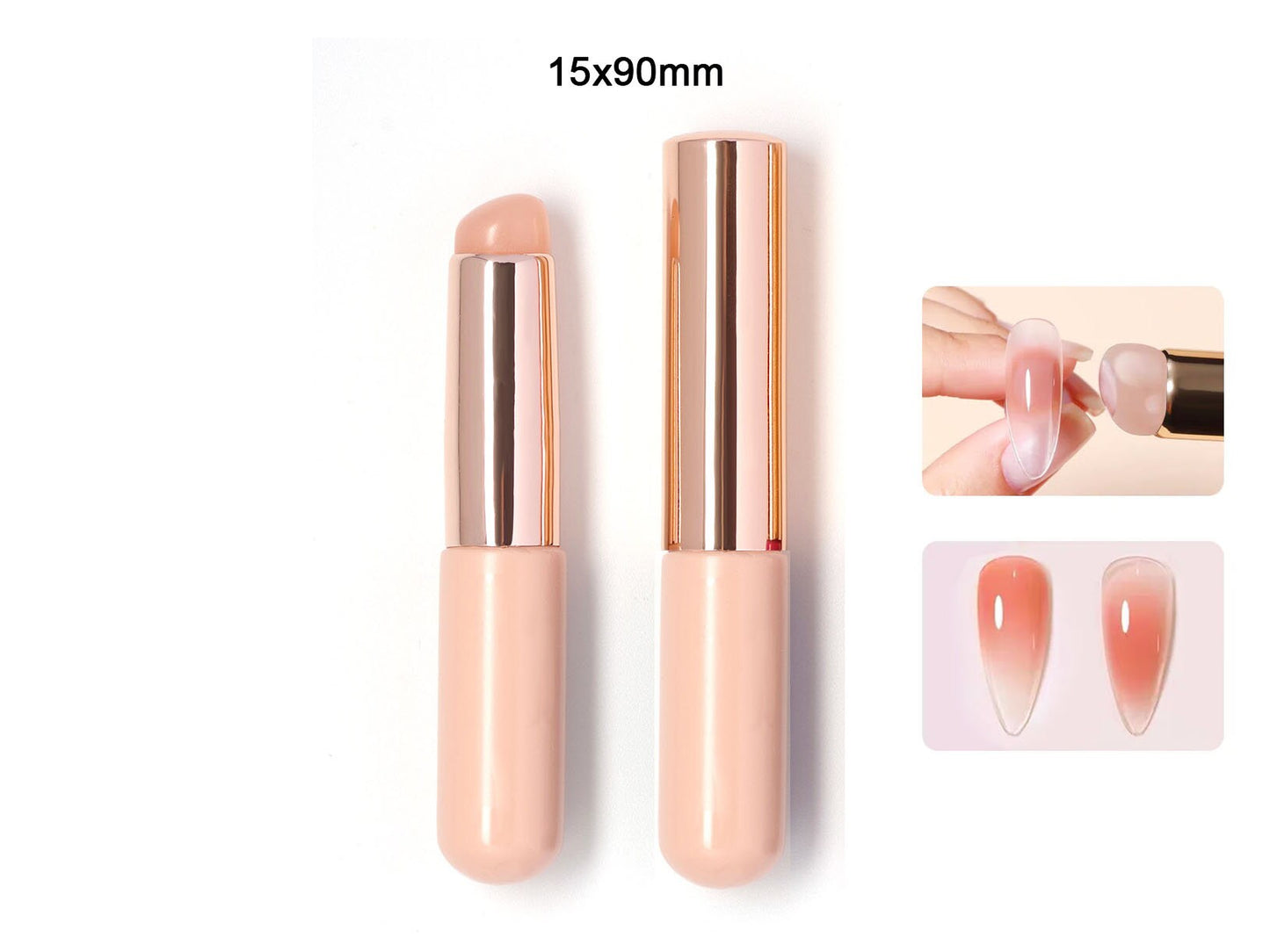 Silicone Applicator Sticks Reusable Chrome Glitter Applying Manicure Tool Silica Brush For Ombre Blush Stamper