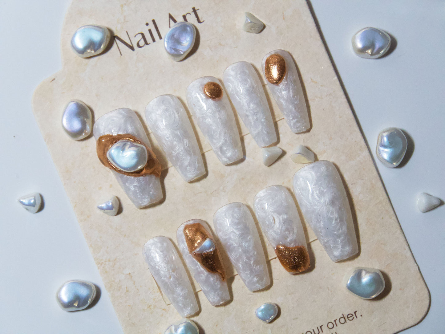 10pcs Iridescent Baroque Artificial Pearls Irregular Asymmetric shape Pearl for Vintage Nails Decoration Manicure Supply