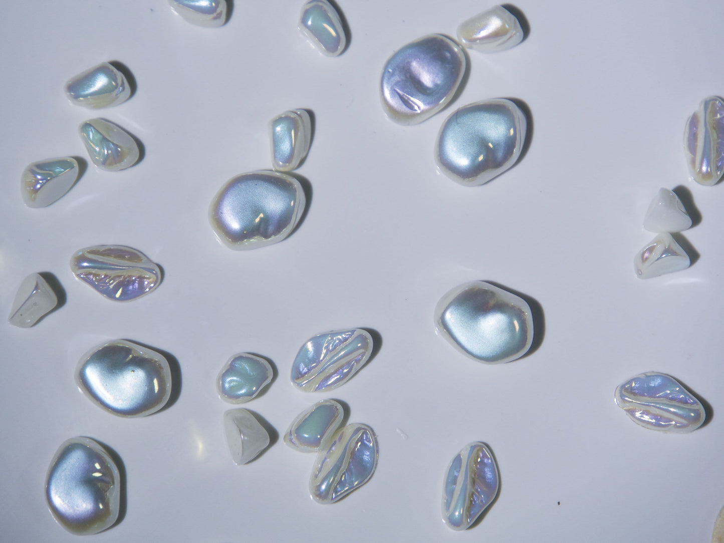10pcs Iridescent Baroque Artificial Pearls Irregular Asymmetric shape Pearl for Vintage Nails Decoration Manicure Supply