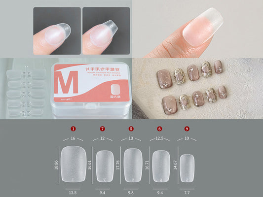100pcs Pre-shaped Matte Full Cover Short False Press on Nails