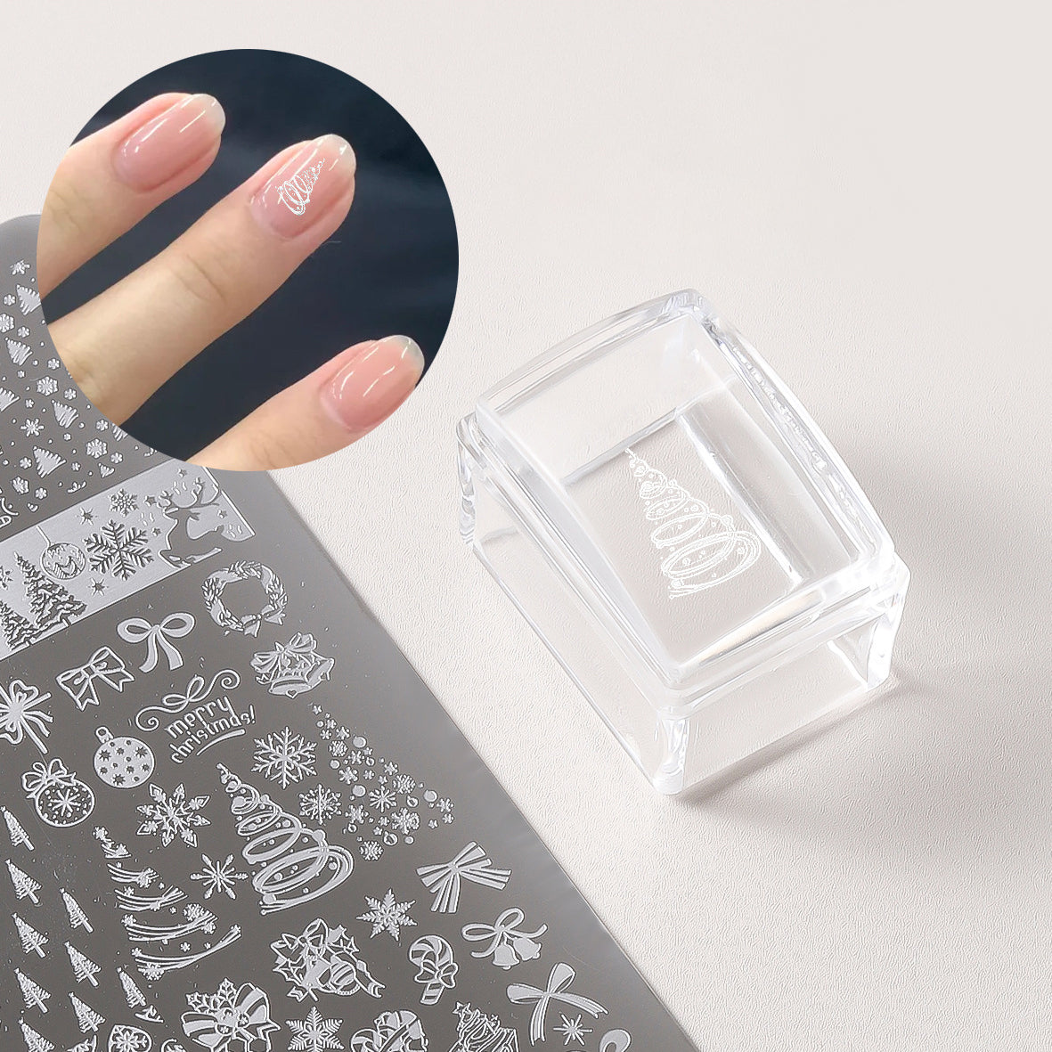 French Nail Hack/Clear Nail stamping tool