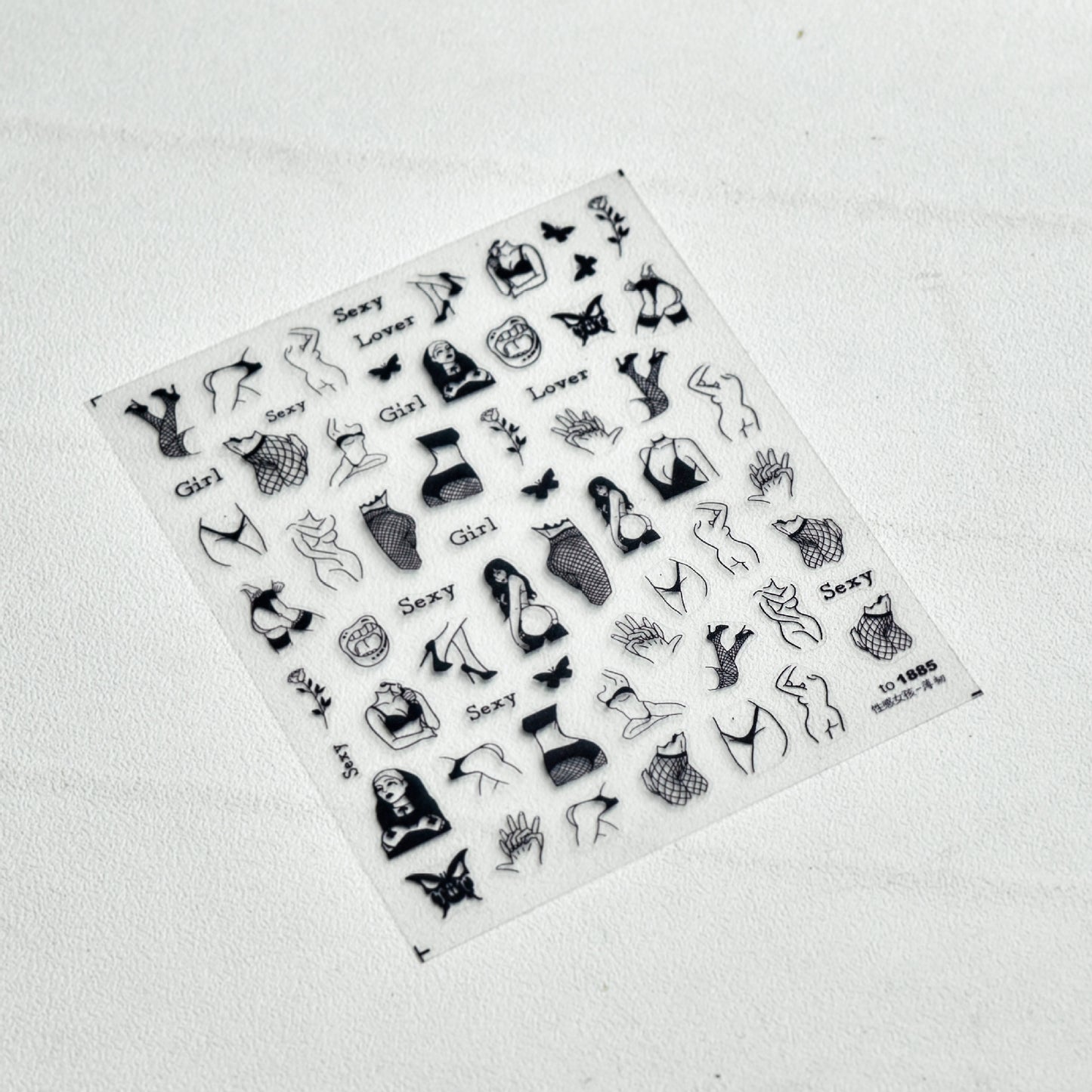 Sexy Girl Body Water Transfer Decals Nail Art Stickers