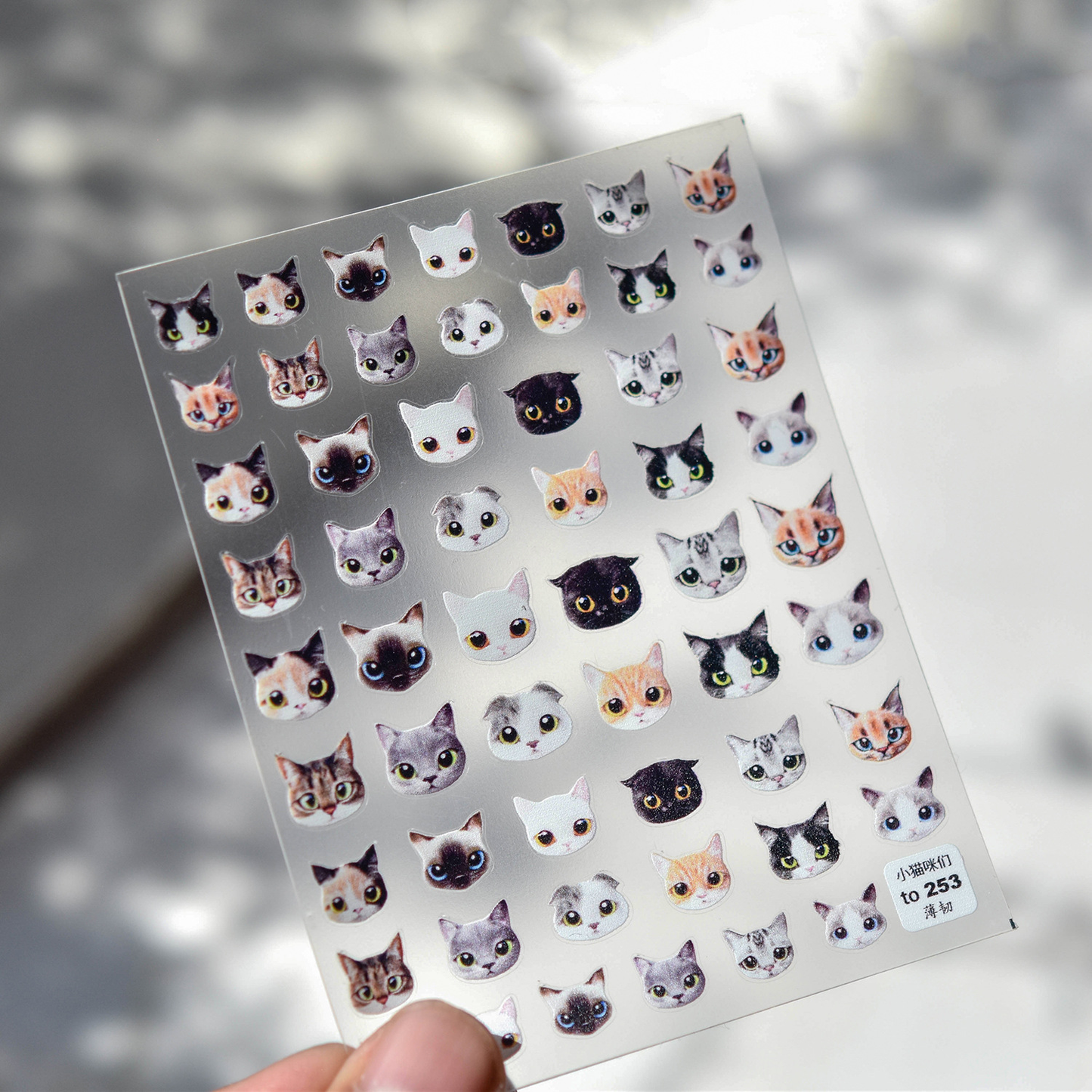 Kitty Cat Nail Art Stickers/Tabby Cat Ragdoll Persian Cats Nail Art Stickers Self Adhesive Decals