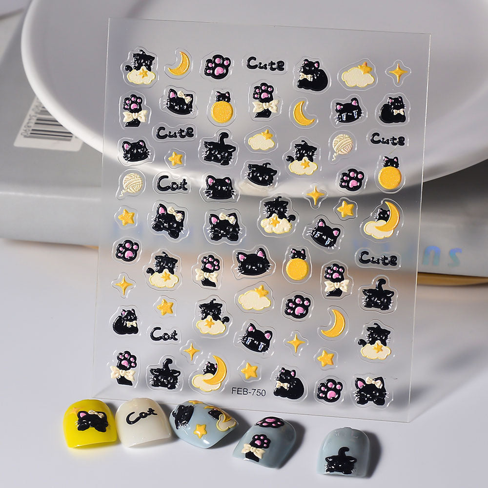 Kitty Cat Nail Art Stickers/Tabby Cat Ragdoll Persian Cats Nail Art Stickers Self Adhesive Decals