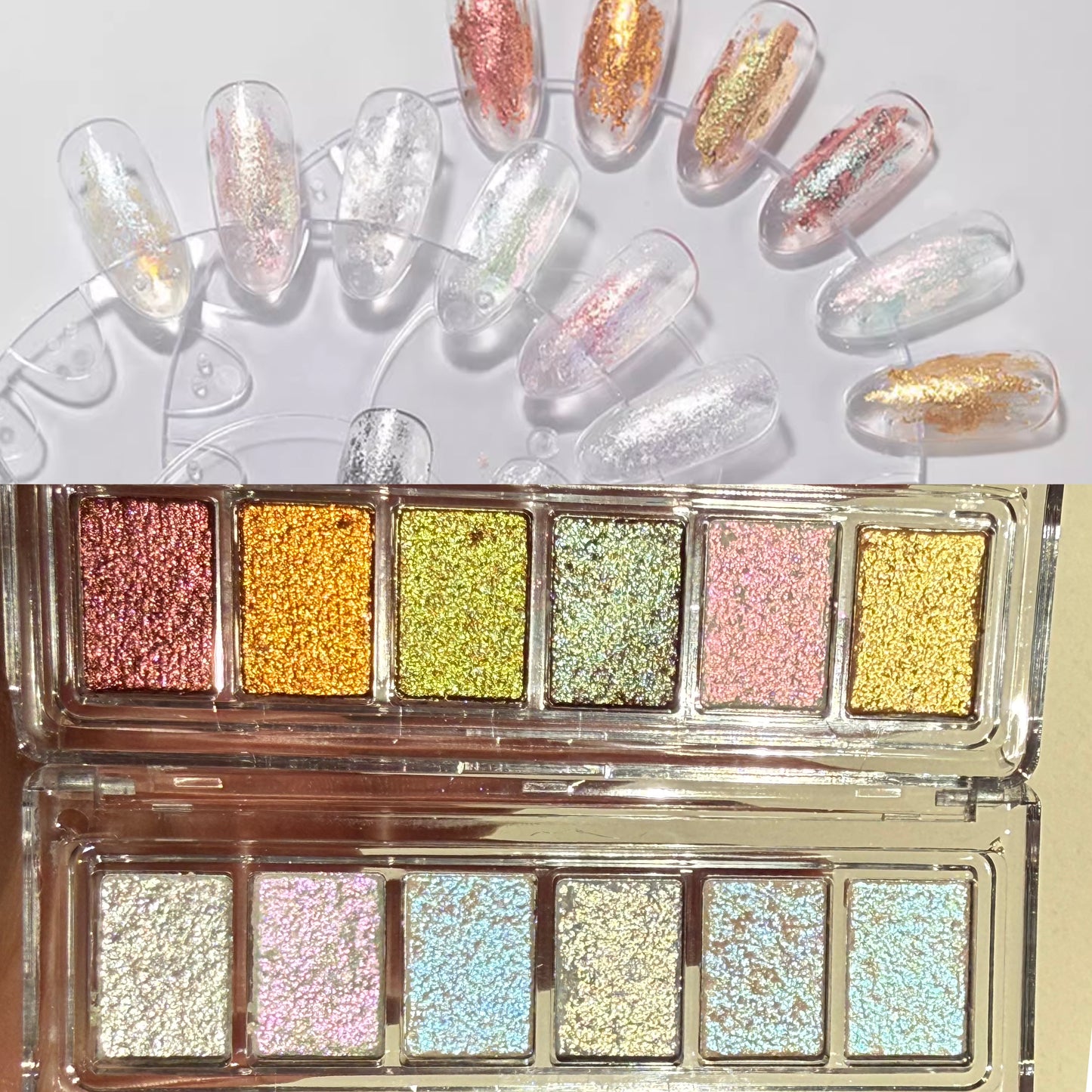 Bling Nail Art Clay Glitter Semi Solid Sparkle Opal Chrome for Nail Decals Starry Metallic Glittery Pigment Paint Glitter Pearl Pigments