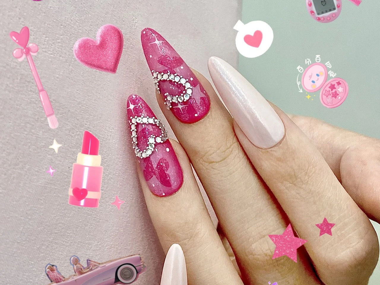 Gradient Hollowed Nail Template Sticker