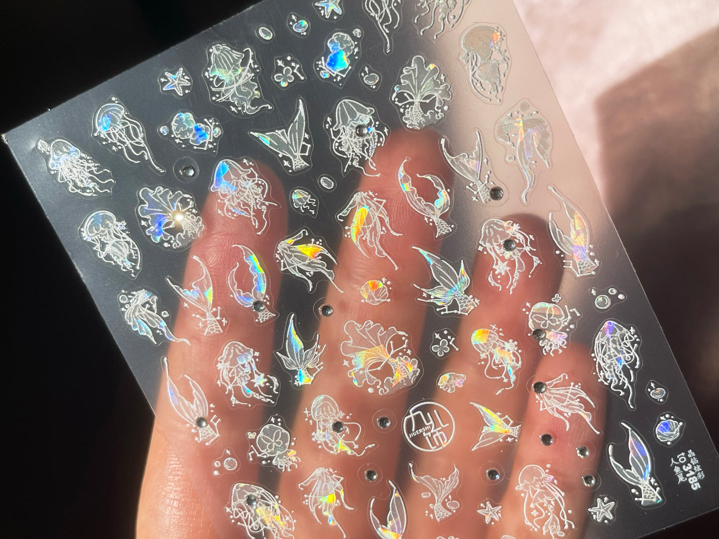 Jellyfish Nail Art Decal Sticker /Purple Ocean theme Sea World Animal Peel off stickers
