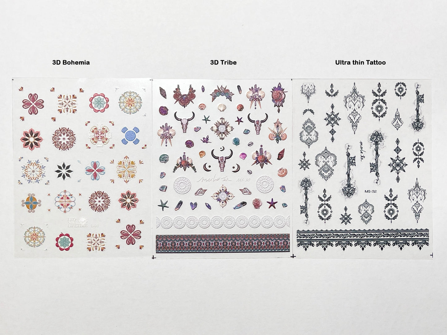 Mehndi Totem pattern nail sticker/ Tribe Hippy 3D Nail Art Stickers Self Adhesive Decals