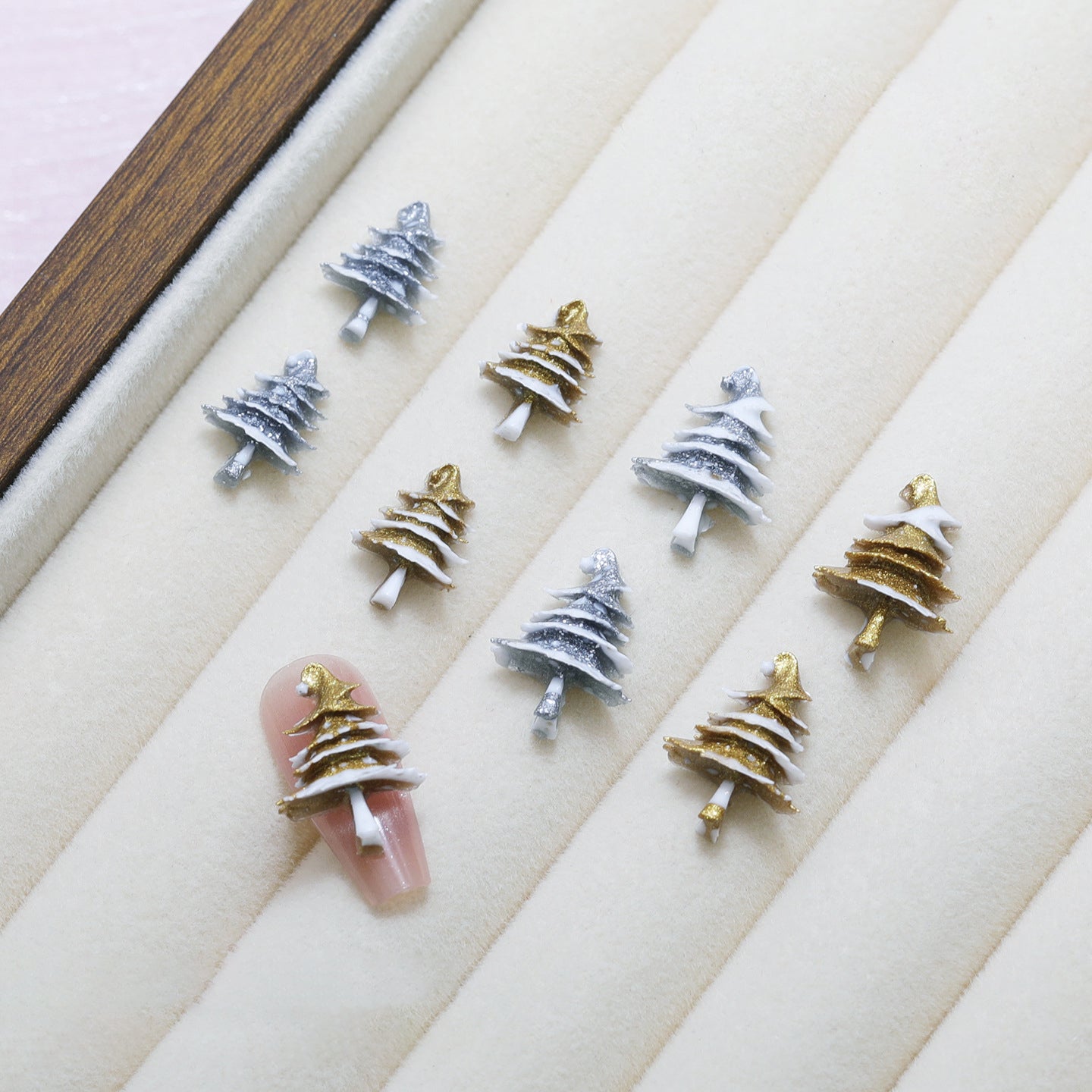 10pcs Christmas Tree with Snow Nail Decals