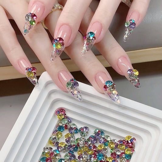 10pcs Mini Candy Czech Rhinestone Nail Charms: 3D Kawaii Nail Art