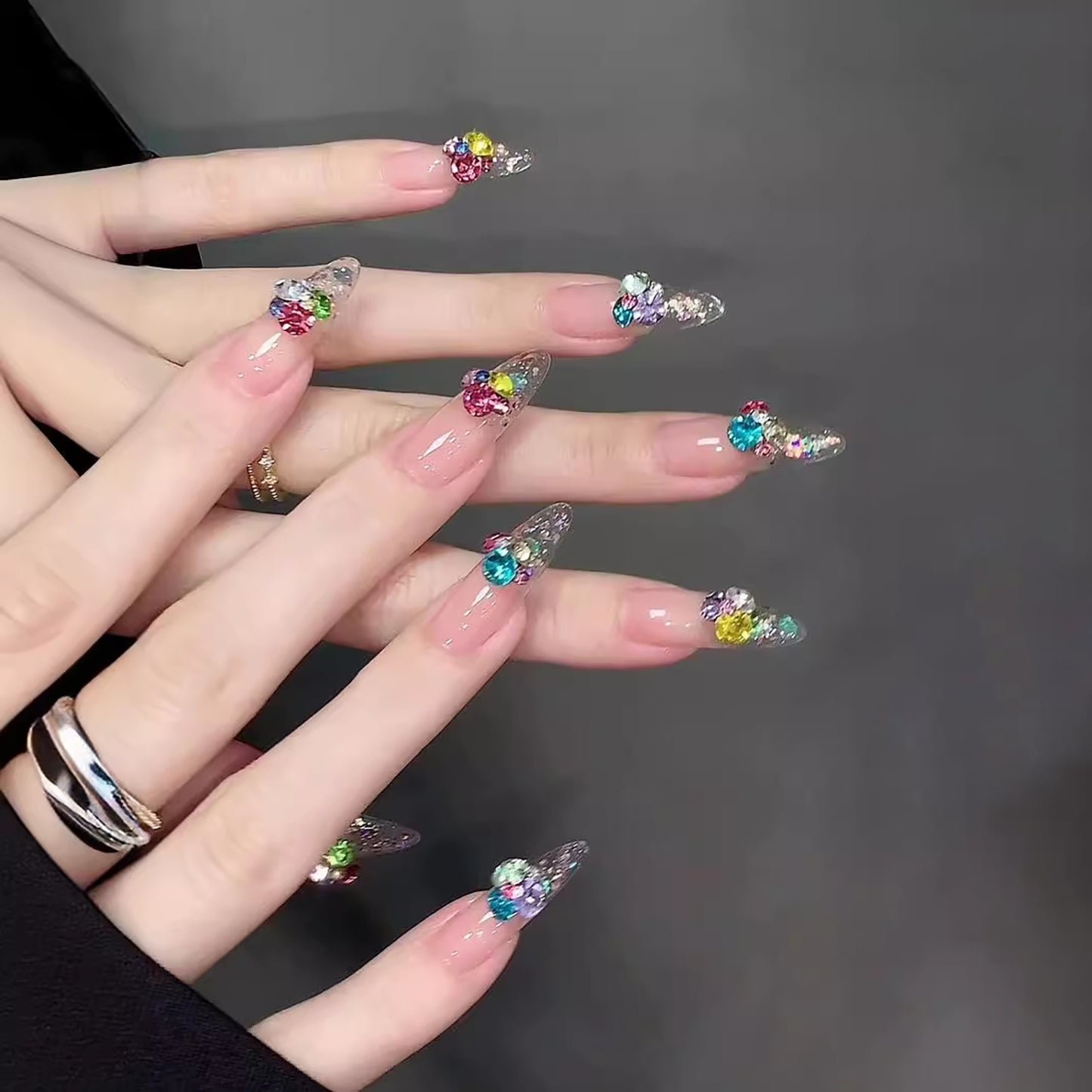 10pcs Mini Candy Czech Rhinestone Nail Charms: 3D Kawaii Nail Art