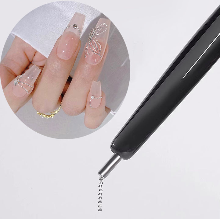 Cat Eye Nail Magnet Tool Set – Cat Eye Gel Magnet, Magnetic Beads Wand & Y-Shape Love Clip for 3D Nail Art