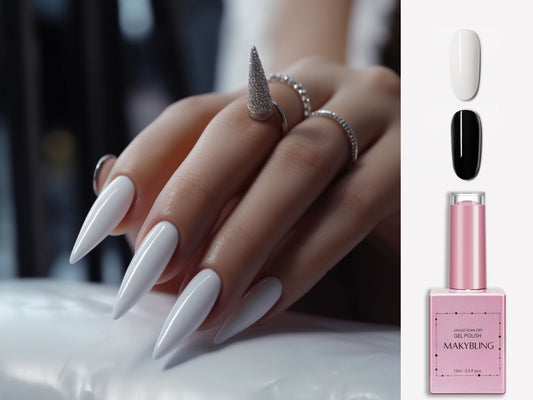15ml Pure Black and White Nail Gel Polish