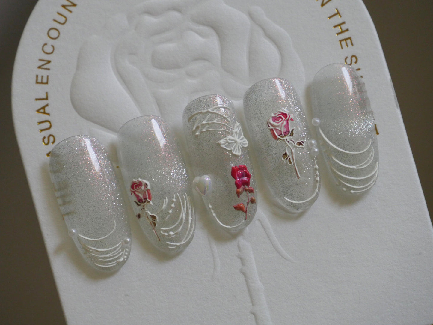 5D Flower Garden Series Embossed nail sticker