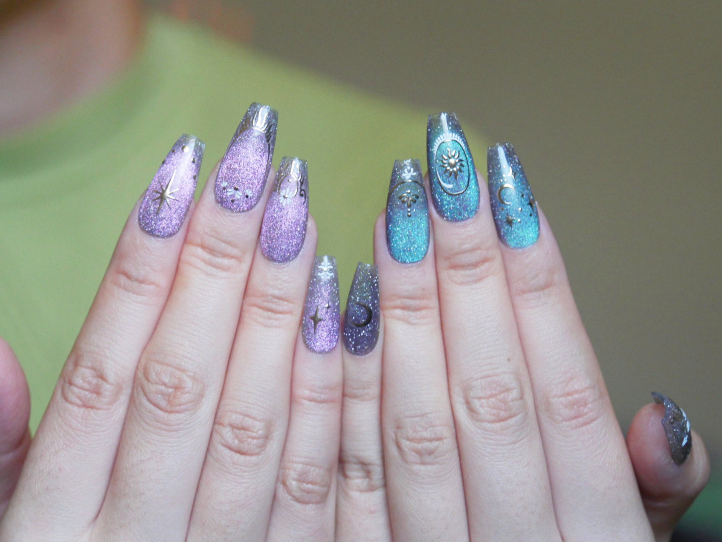 Gilding Crescent Moon Sun Star Nail sticker