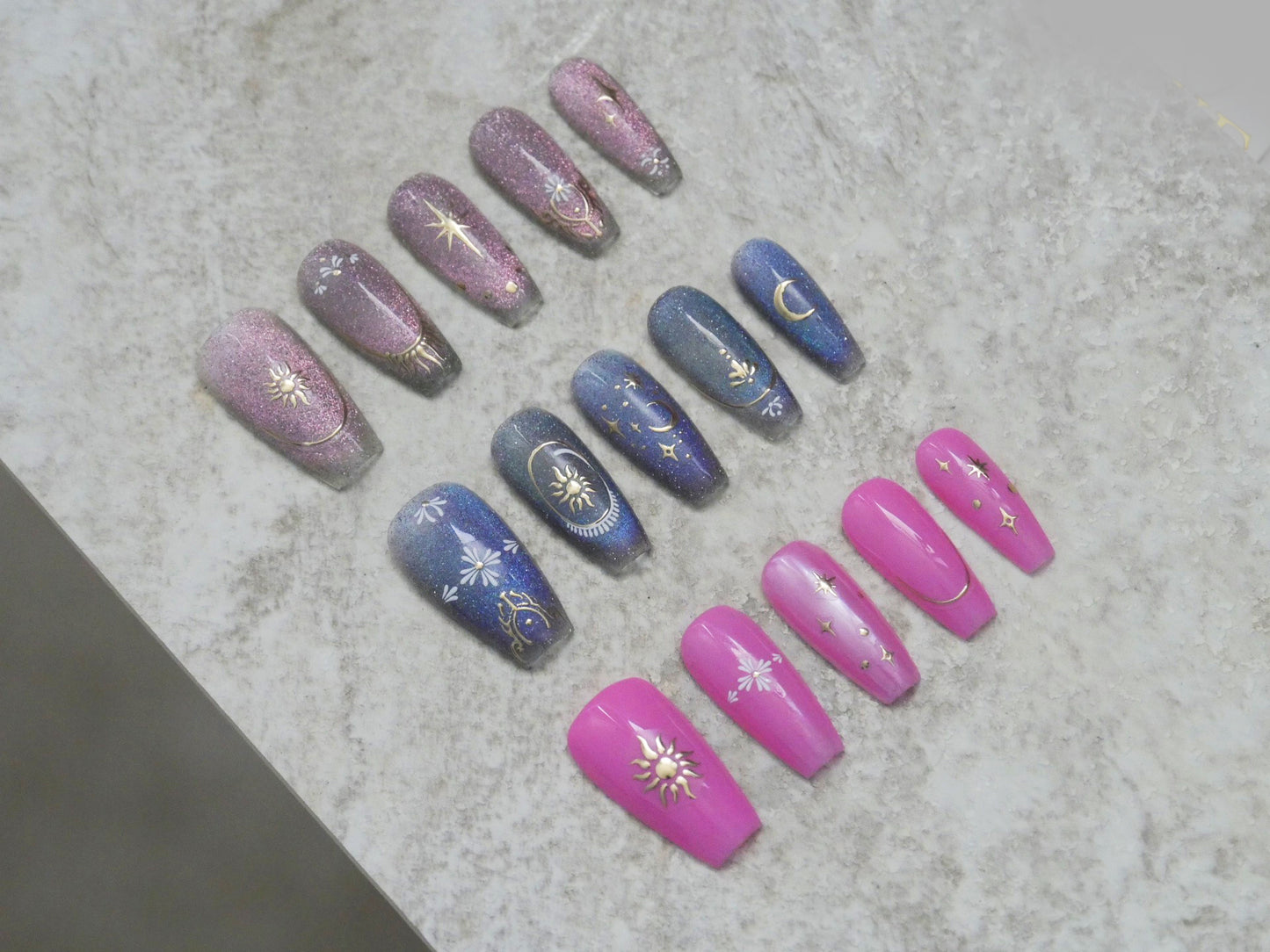 Gilding Crescent Moon Sun Star Nail sticker