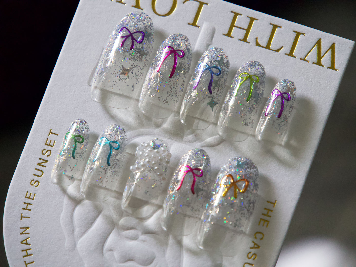 Metallic Color Bow Knot Nail Stickers