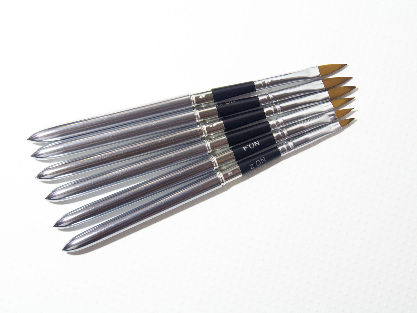 6 pcs Acrylic nail brushes/ Crimped 3D Nail art mink fur nail pen for acrylic design builder