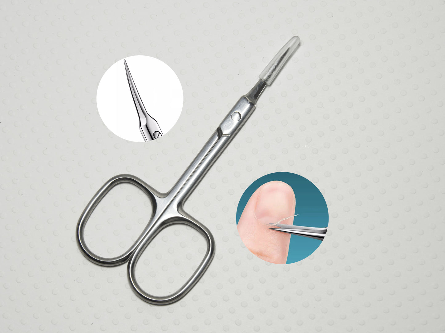 Professional Silver Curved Head Cuticle Nail Scissors