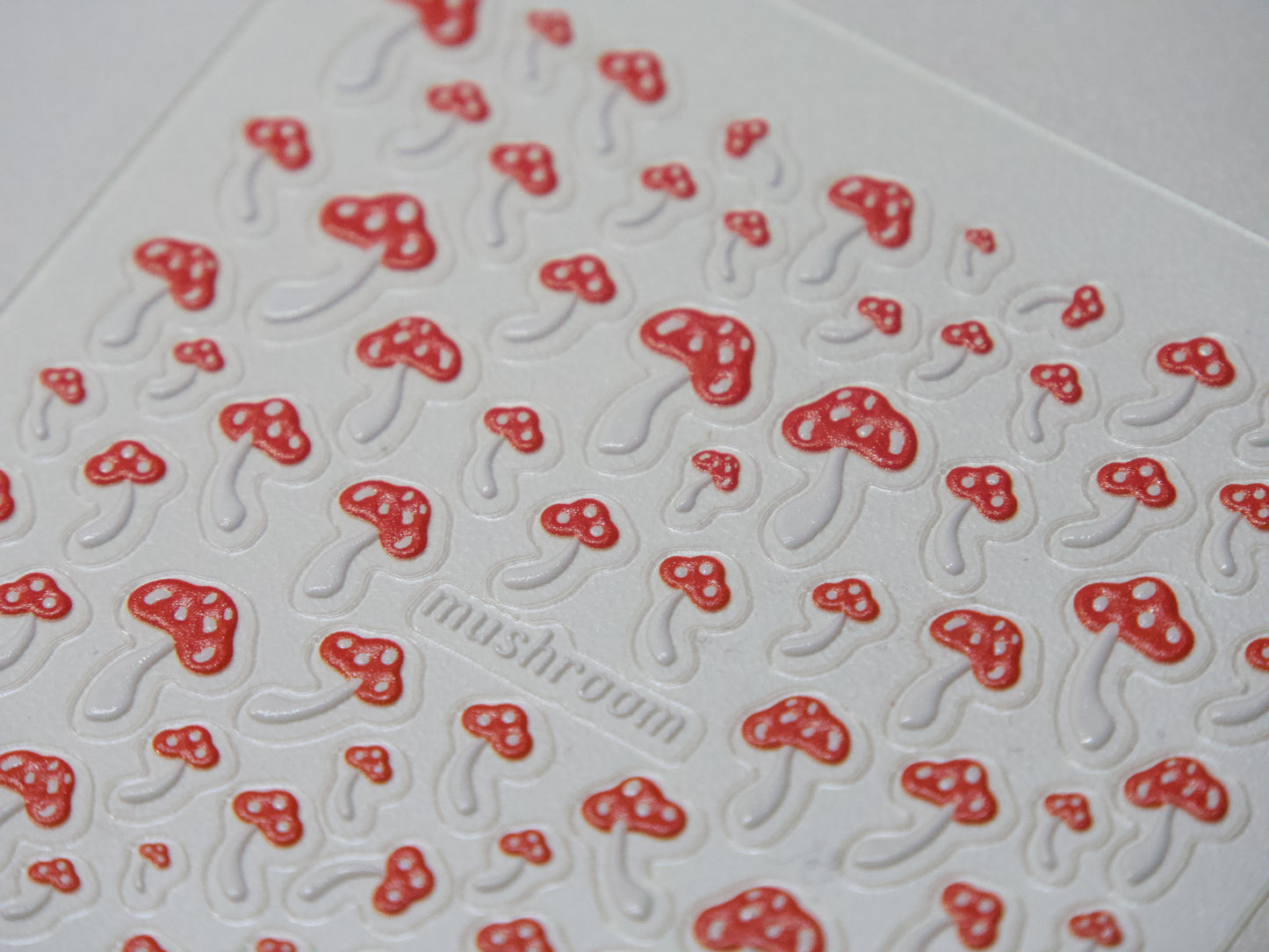 3D Red Mushroom Nail Art Stickers: Cottagecore Manicure