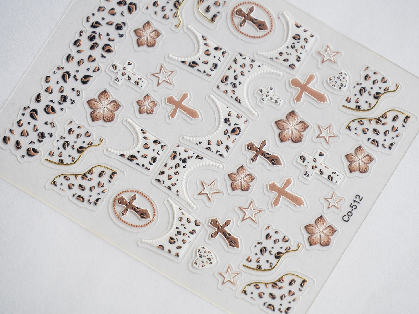 Vintage Leopard & Cross Nail Decals | Western Retro DIY Nail Art Decorations