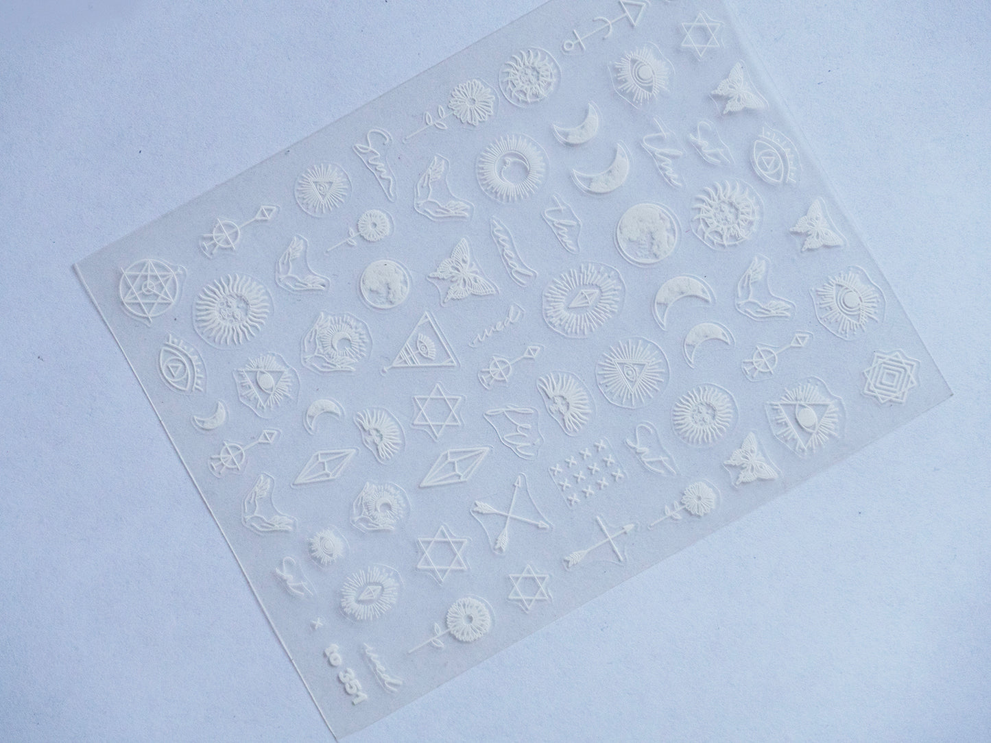 Celestial Nail Stickers • Moon Sun Star Eye Tarot Symbols (1 Sheet)