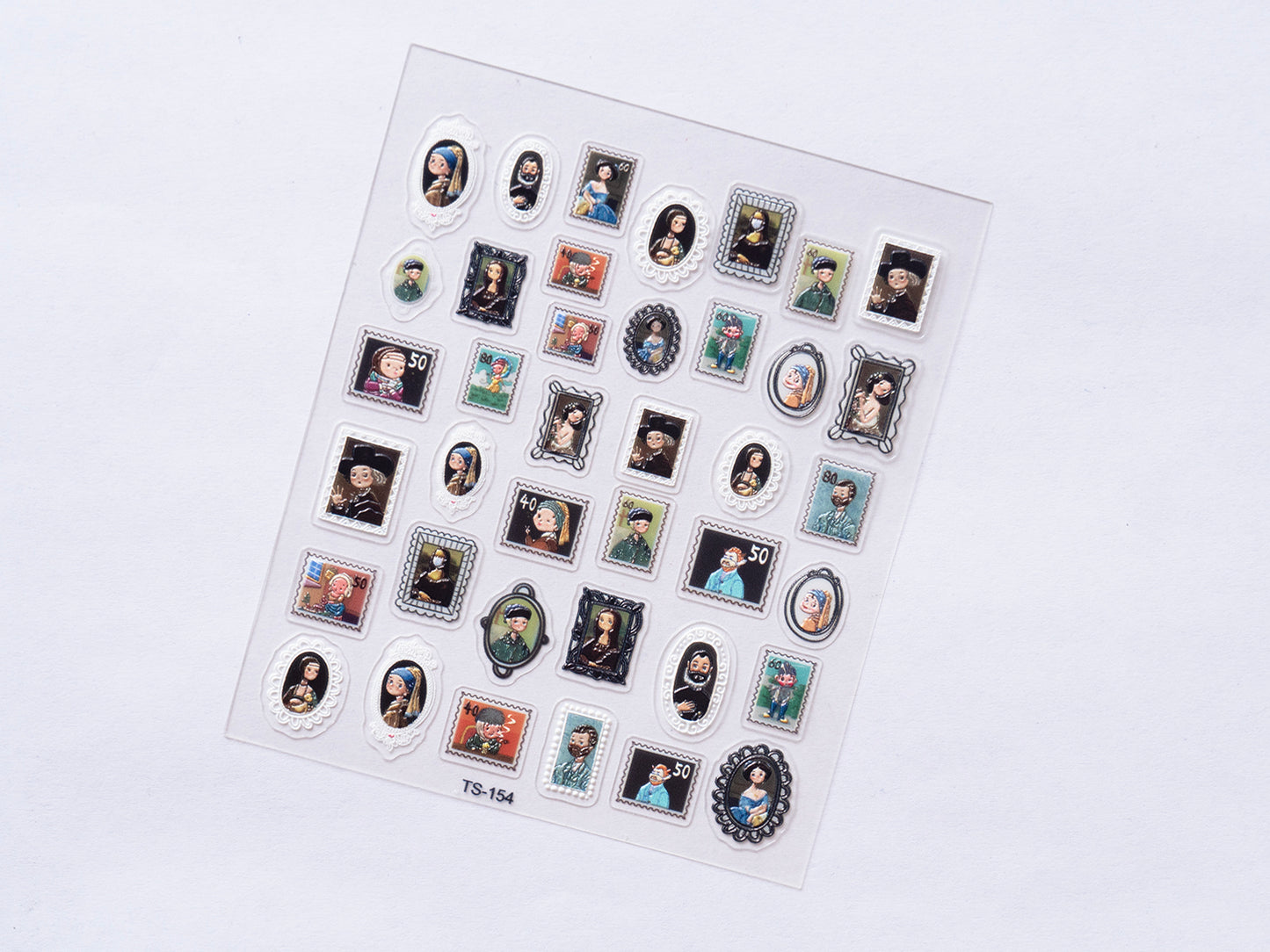 Vintage Nail Stickers • Mini Art Portrait Frame Decals (Sheet)