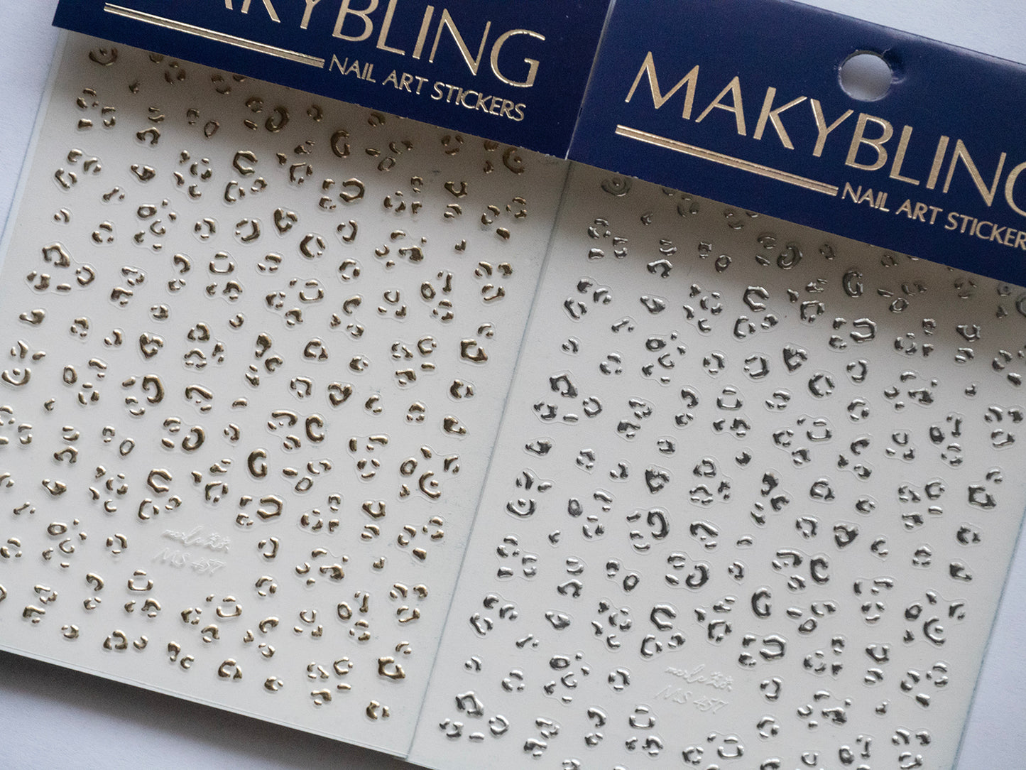 Gilding Leopard Print Nail Stickers Cheetahs 3D Embossed Metallic Animal Print Nail Art Decals