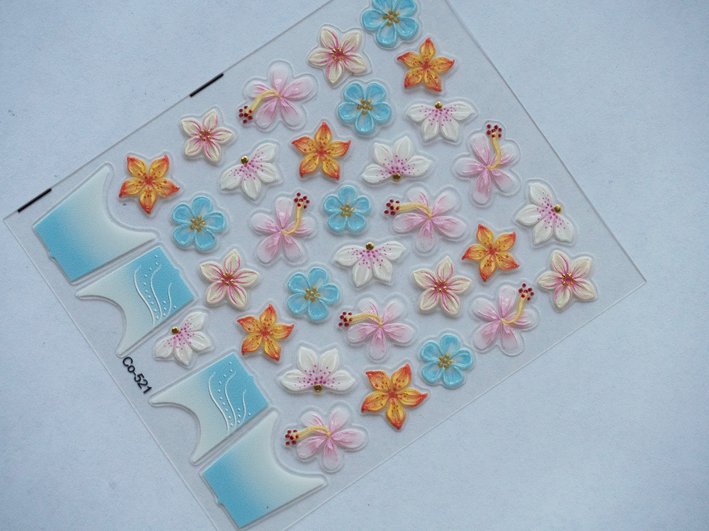 3D Flower Nail Stickers, Colorful Floral Nail Decals, Spring Summer Nail Art Stickers, Cute Blossom Nail Decoration