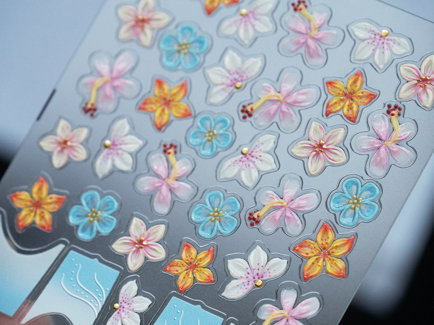 3D Flower Nail Stickers, Colorful Floral Nail Decals, Spring Summer Nail Art Stickers, Cute Blossom Nail Decoration