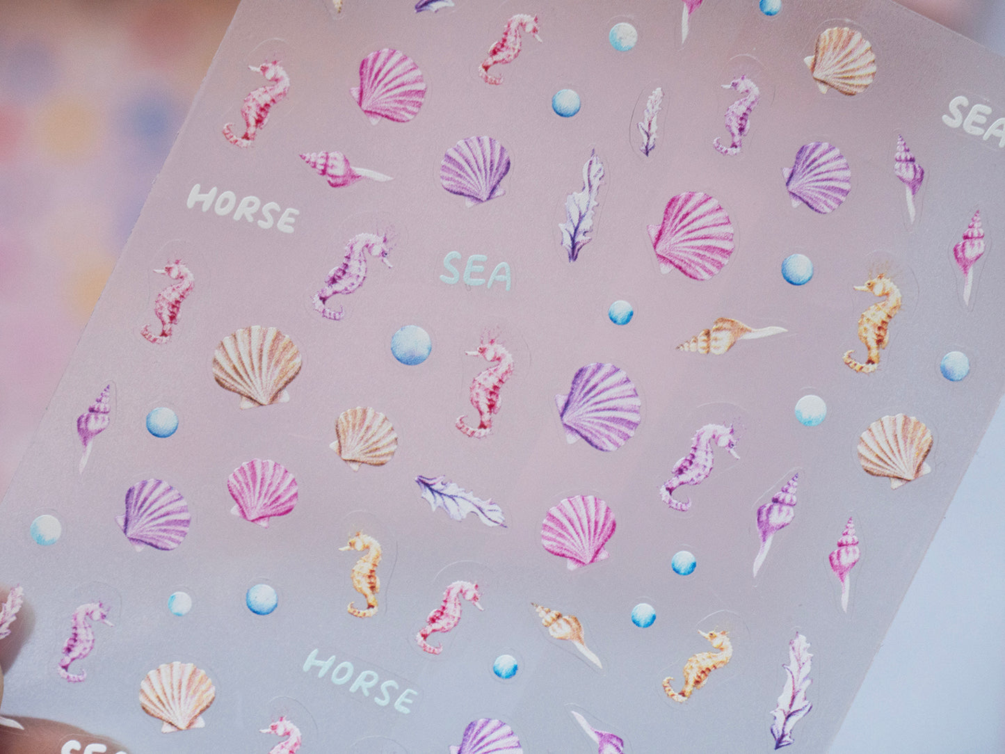 Summer Beach Nail Stickers, Ocean Sea Shell Starfish Nail Decals, Seahorse Marine Nail Art Stickers, Cute Vacation Nail Designs
