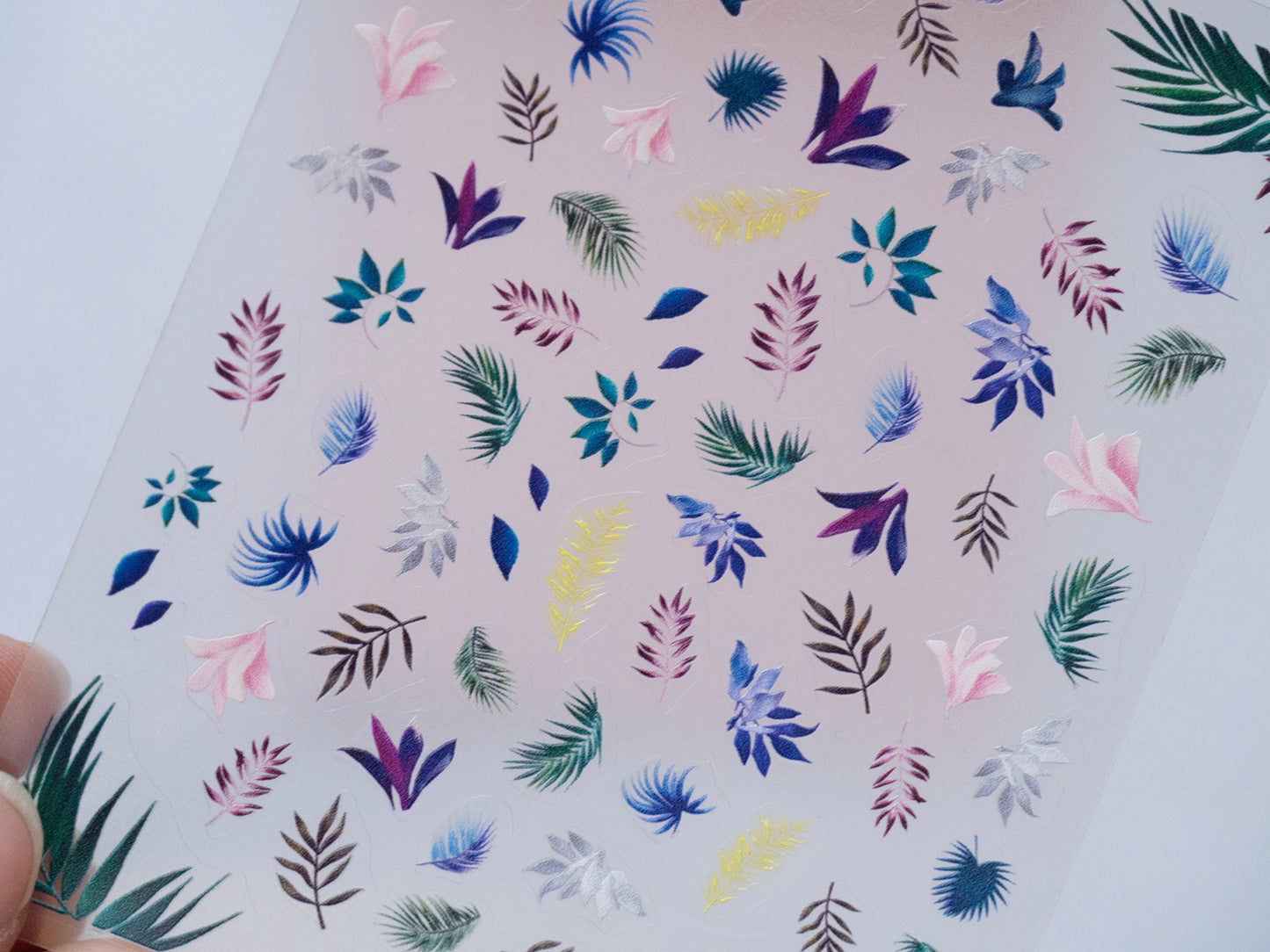 Tropical Bird Nail Stickers, Flamingo Parrot Toucan Nail Decals, Summer Jungle Nail Art Stickers, Tropical Leaf Nail Designs