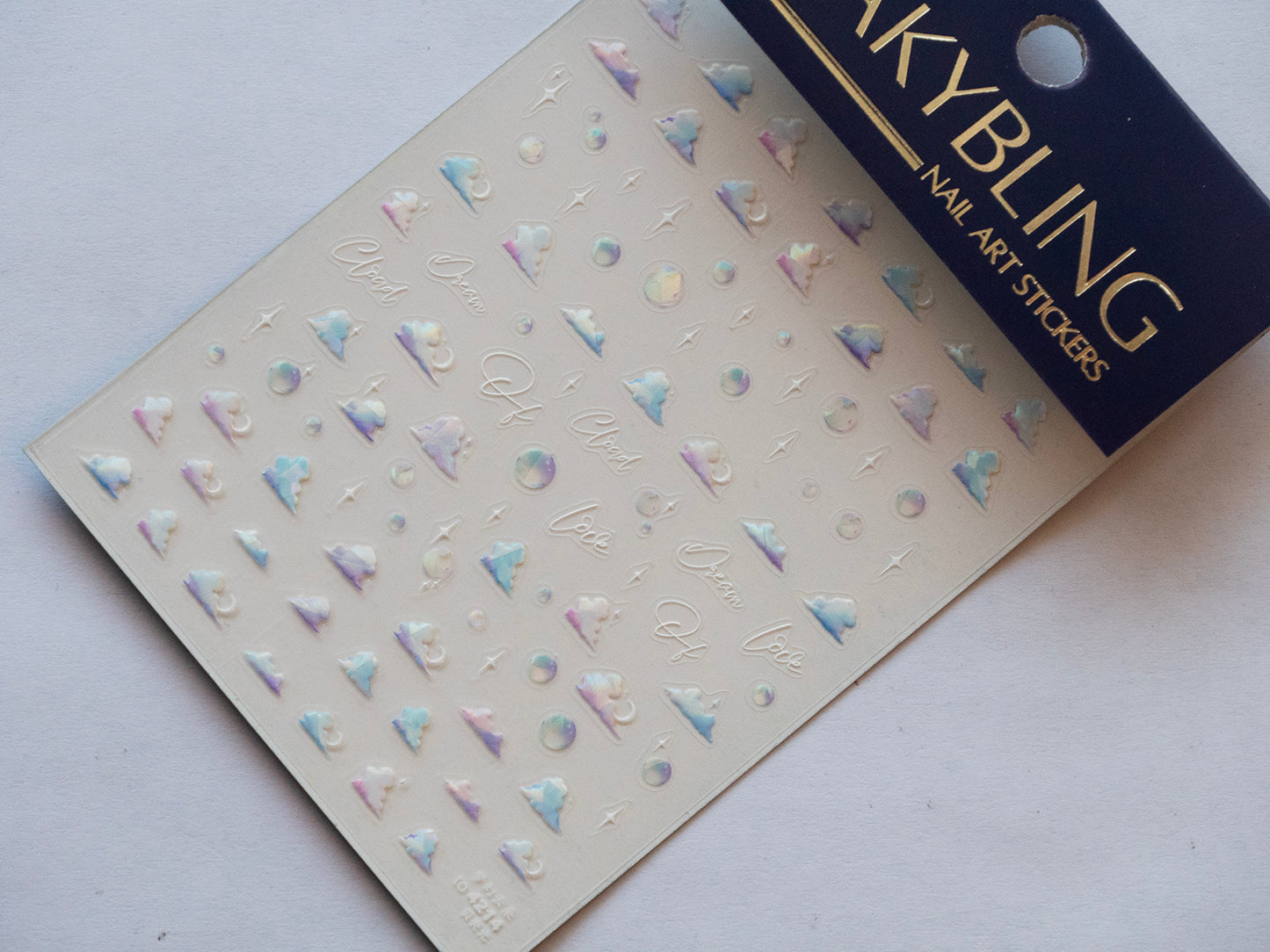 Iridescent Cloud Nail Stickers Aurora Chrome Nail Decals, Kawaii Sky Nail Art, Cute Jelly Bubble Nails, Dreamy Aesthetic Nail Design