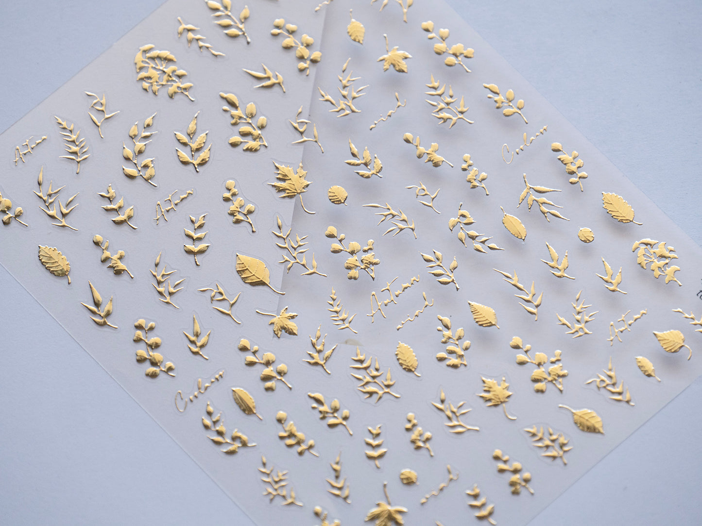 Leaf Nail Stickers Set, Gold Botanical Nail Decals, Minimalist Floral Nail Art, Green Leaf Nail Stickers, Nature Inspired Nail Accessories