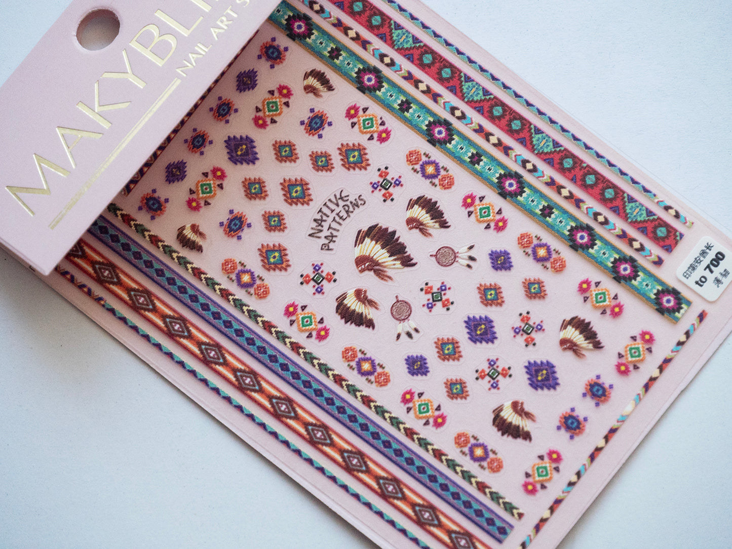 Tribal Pattern, Geometric Boho & Feather Ultra Thin Nail Decals | Peel Off Nail Art Stickers