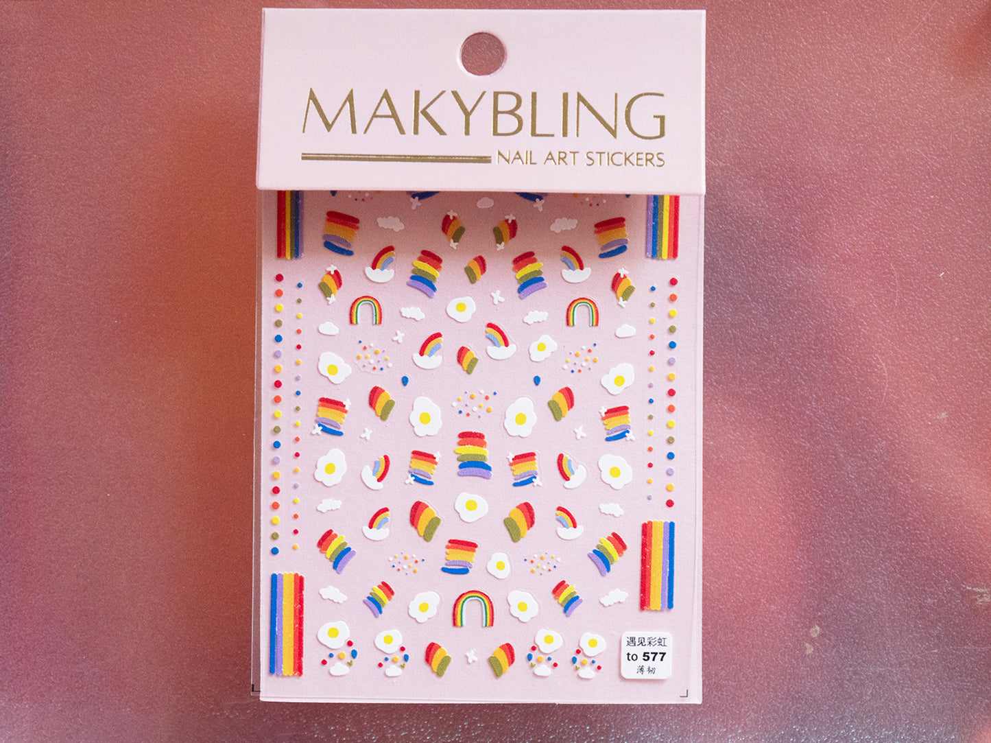 Fried Egg Rainbow Nail Stickers – Kawaii Breakfast Nail Art Decals