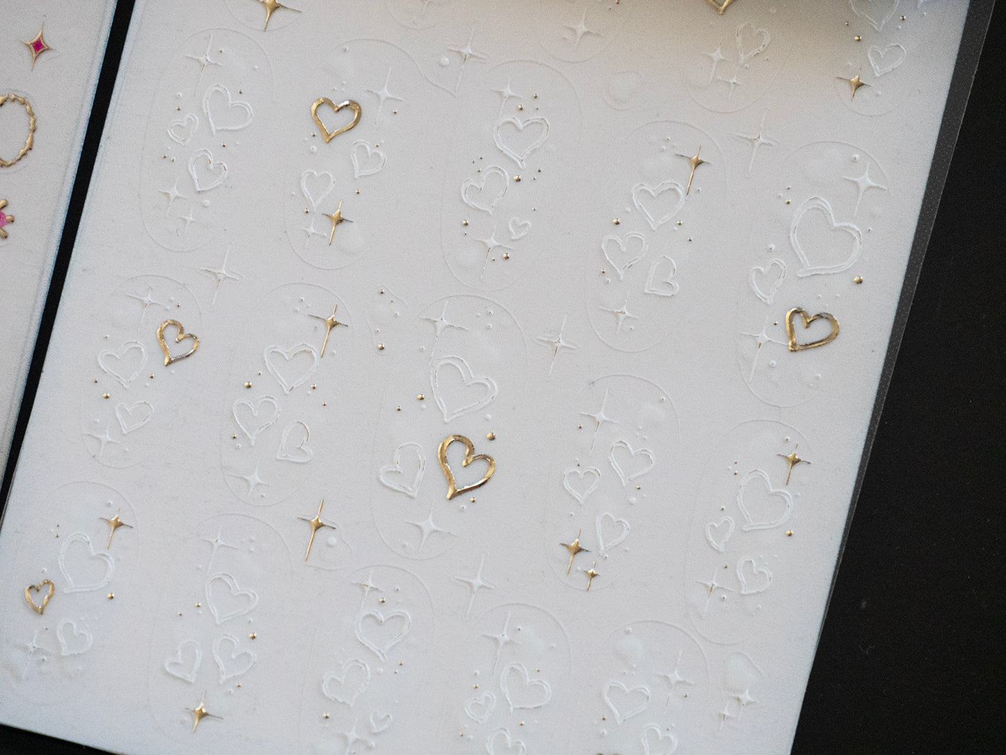 Gold Heart Nail Stickers, 5D Embossed Self-Adhesive Nail Decals, Luxury Romantic Heart Nail Art,
