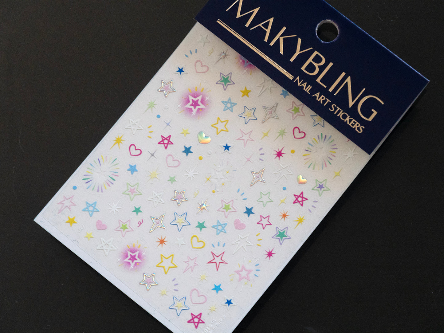 Pastel Hollow Star Nail Decals, Celestial Firework Festival Halo Stickers