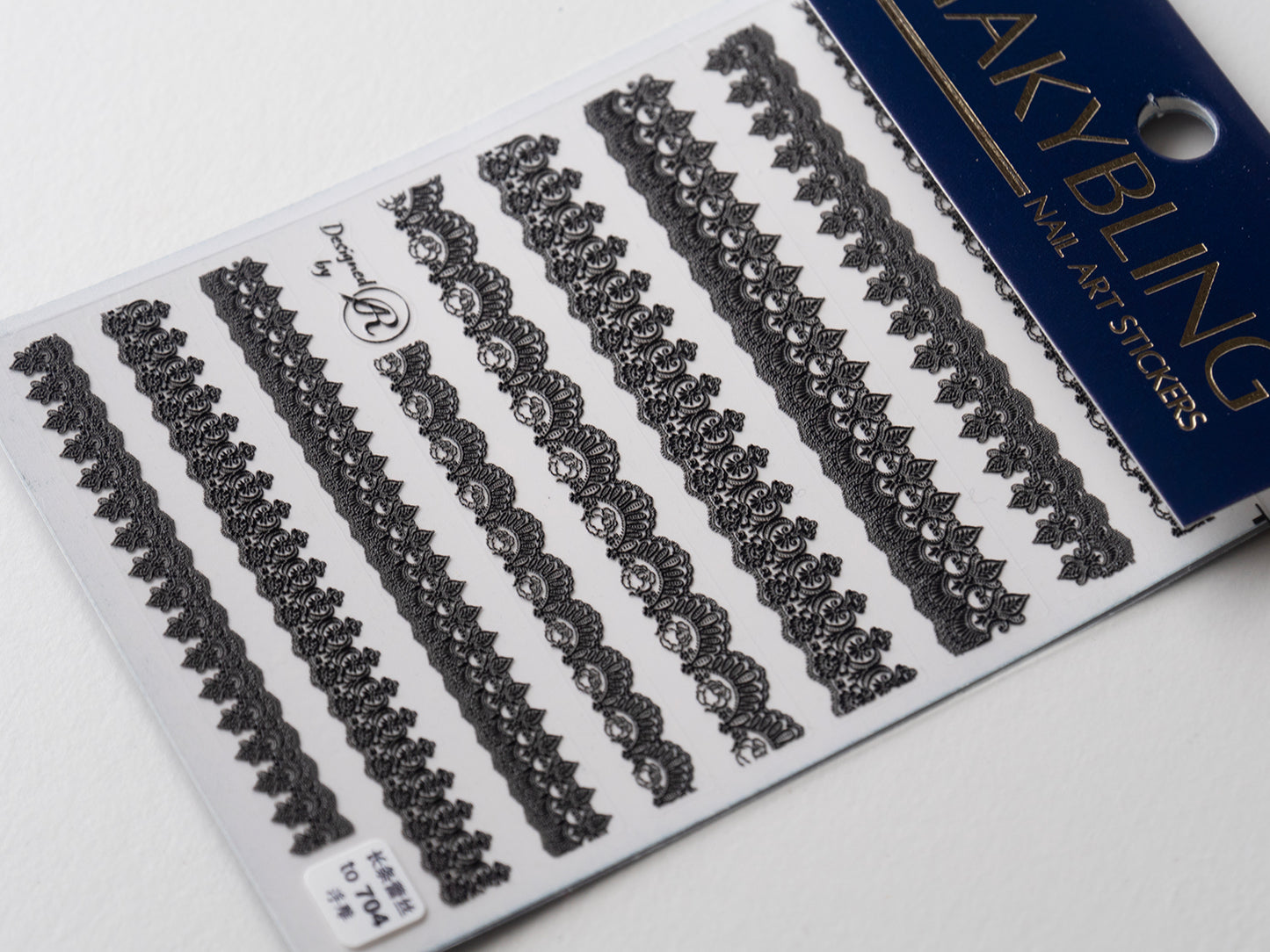 5D Embossed Black Lace Nail Stickers, Gothic Vintage Victorian Floral Lace Nail Decals