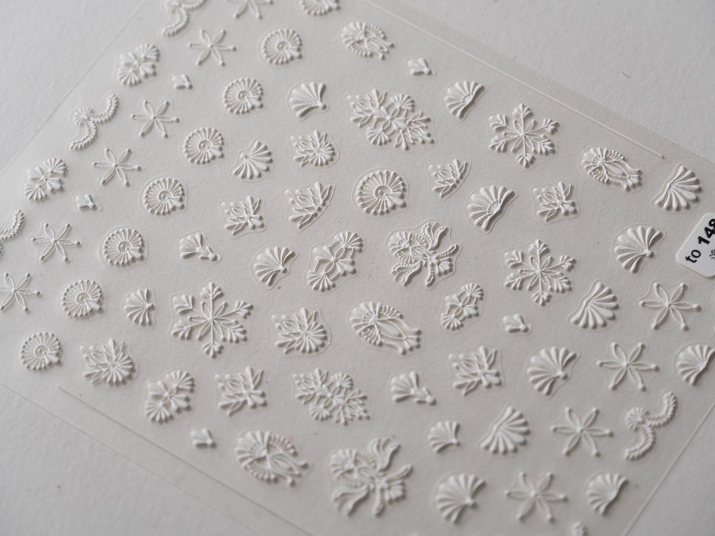 White Lace Nail Art Stickers Textile Lace Texture Mandala Nail Stickers, Boho Ornamental Decal